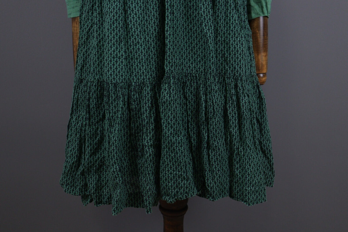 BA&SH Tanja Green Lagenlook Relaxed 3/4 Sleeve Blouson Dress – Size 0 / XS