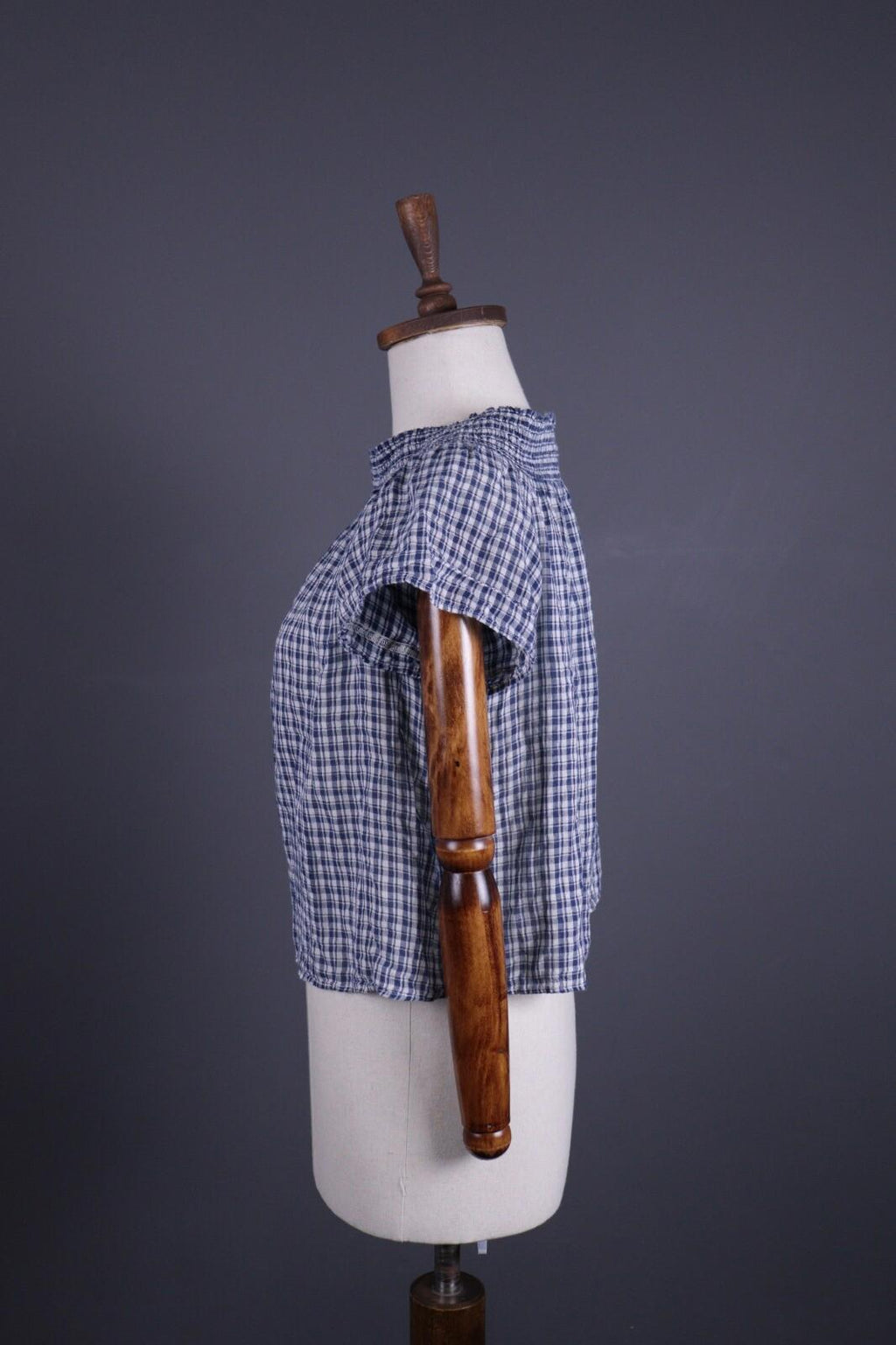 DENIM SUPPLY RALPH LAUREN Blue Check Short Sleeve Top Shirt – Size XS