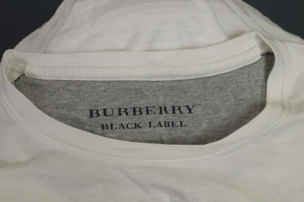 BURBERRY BLACK LABEL Blouse Shirt White Ribbed Long Sleeve – Size 2