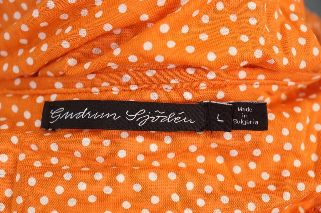 GUDRUN SJODEN Orange Dotted Oversized Sleeveless A-Line Shirt Dress – Size L