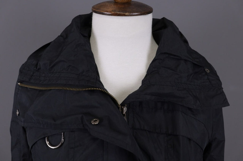 Cop. Copine Black Lagenlook Full Zip Veste Designer Parka Coat Jacket – Size 30