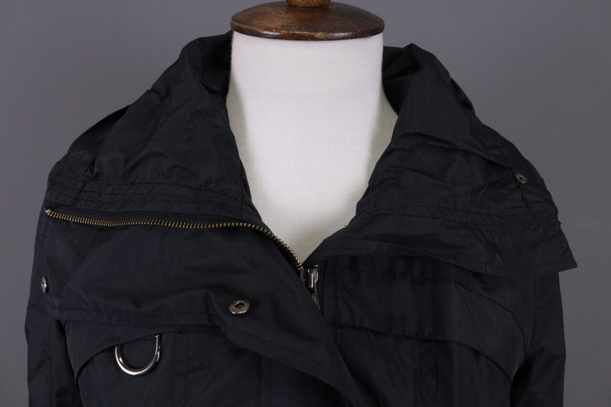 Cop. Copine Black Lagenlook Full Zip Veste Designer Parka Coat Jacket – Size 30