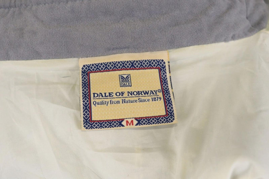 DALE OF NORWAY Beige Blue Fair Isle Wool Full Zip Knit Cardigan Sweater – Size M