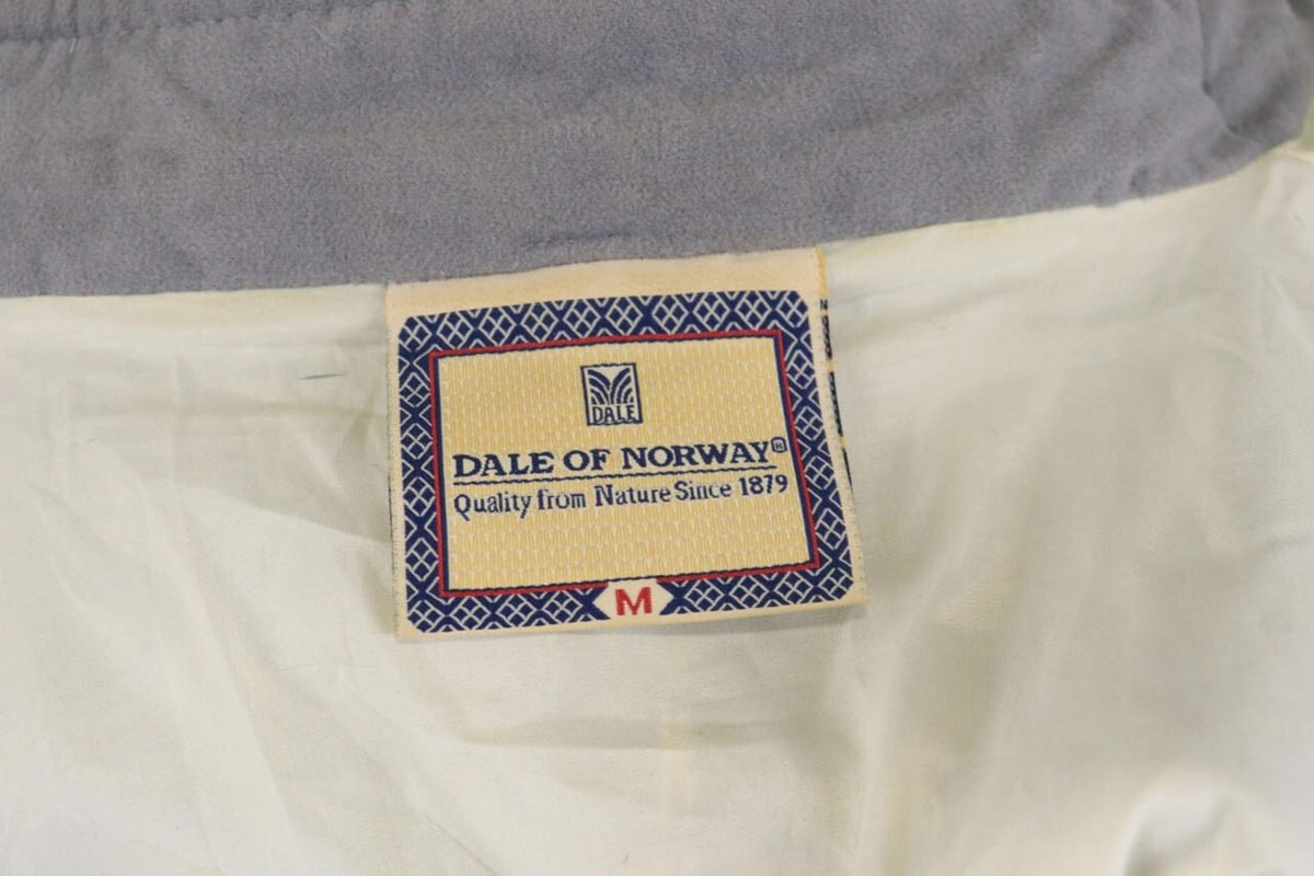 DALE OF NORWAY Beige Blue Fair Isle Wool Full Zip Knit Cardigan Sweater – Size M