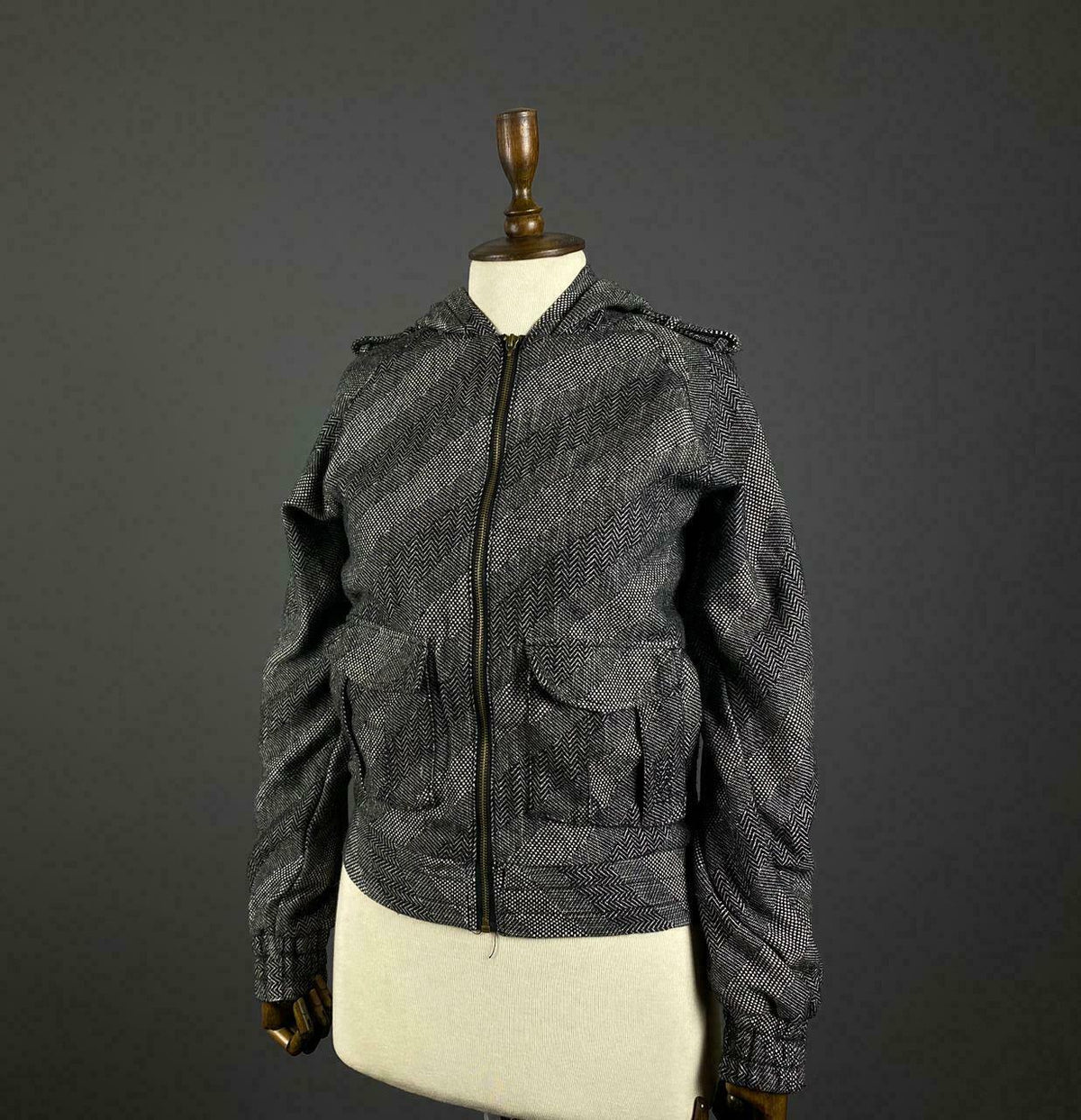 Stussy Grey Long Sleeve Zip Up Hooded Jacket – Women's S