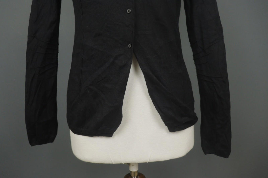 ANNETTE GOERTZ Kami Black Silk Blend Knit Button Front Cardigan Sweater – Size M