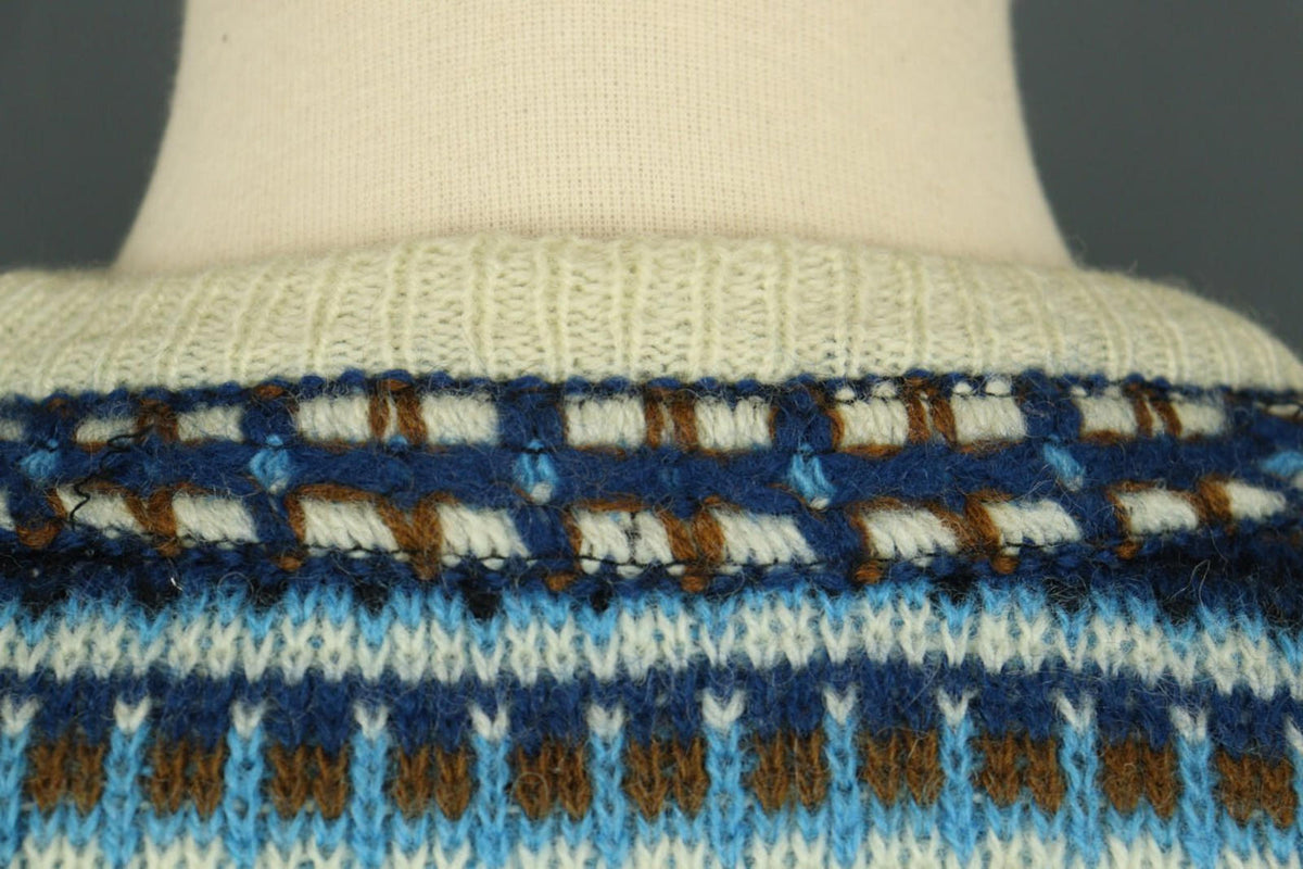 NORLAENDER Sportswear Beige Fair Isle Wool Knit Clasp Ski Cardigan Sweater 50 [COPY]