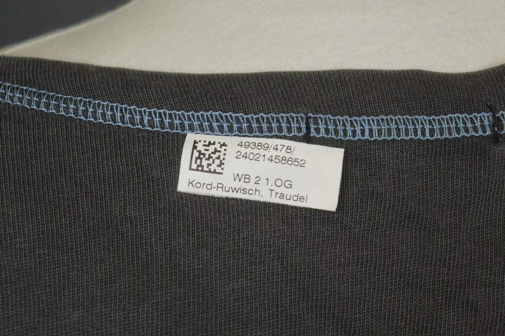 GUDRUN SJÖDEN Gray Palm Graphic Cotton Short Sleeve Round Neck T-Shirt – Size L/XL