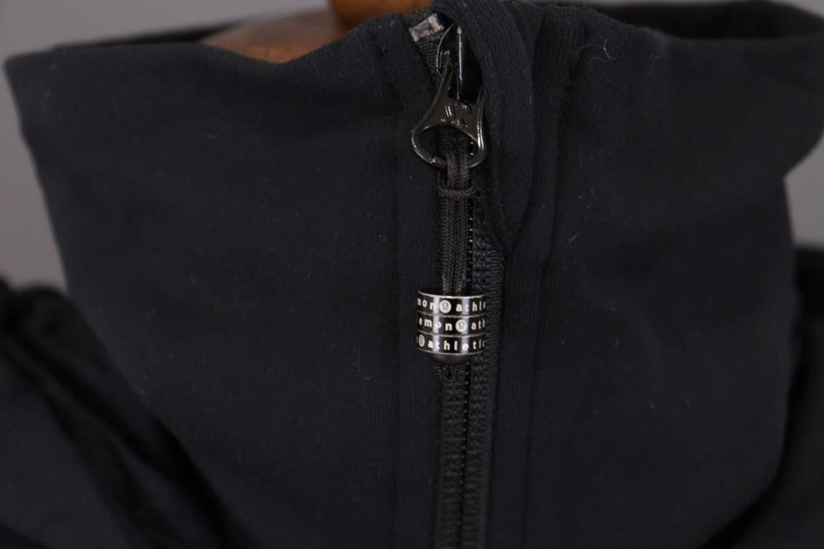 LULULEMON Black Nylon Drawstring Thumb Hole Sleeve Hooded Full Zip Jacket – Size 8