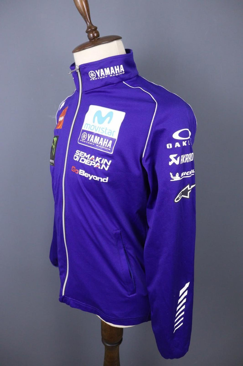 Yamaha Motor Blue Raglan Sleeve Full Zip Monster Energy Racing Team Jacket Sz S