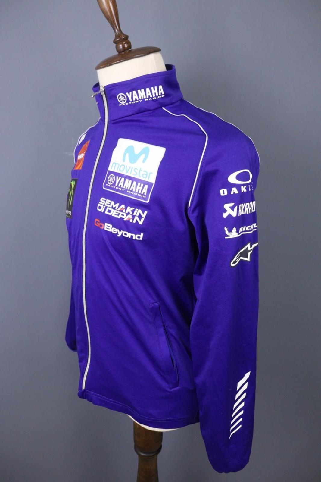 Yamaha Motor Blue Raglan Sleeve Full Zip Monster Energy Racing Team Jacket Sz S