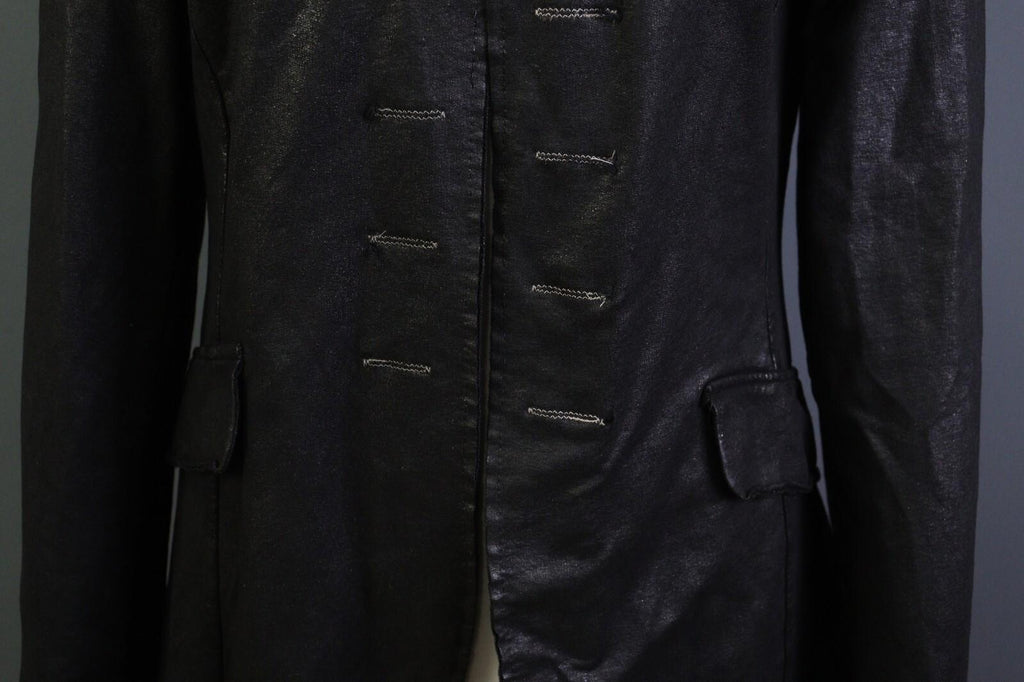 RUNDHOLZ Black Long Sleeve Pockets Ladies Military-Inspired Long Jacket