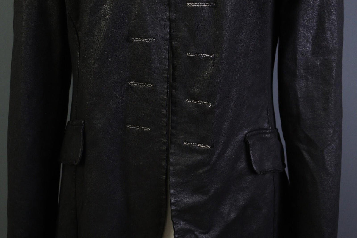RUNDHOLZ Black Long Sleeve Pockets Ladies Military-Inspired Long Jacket