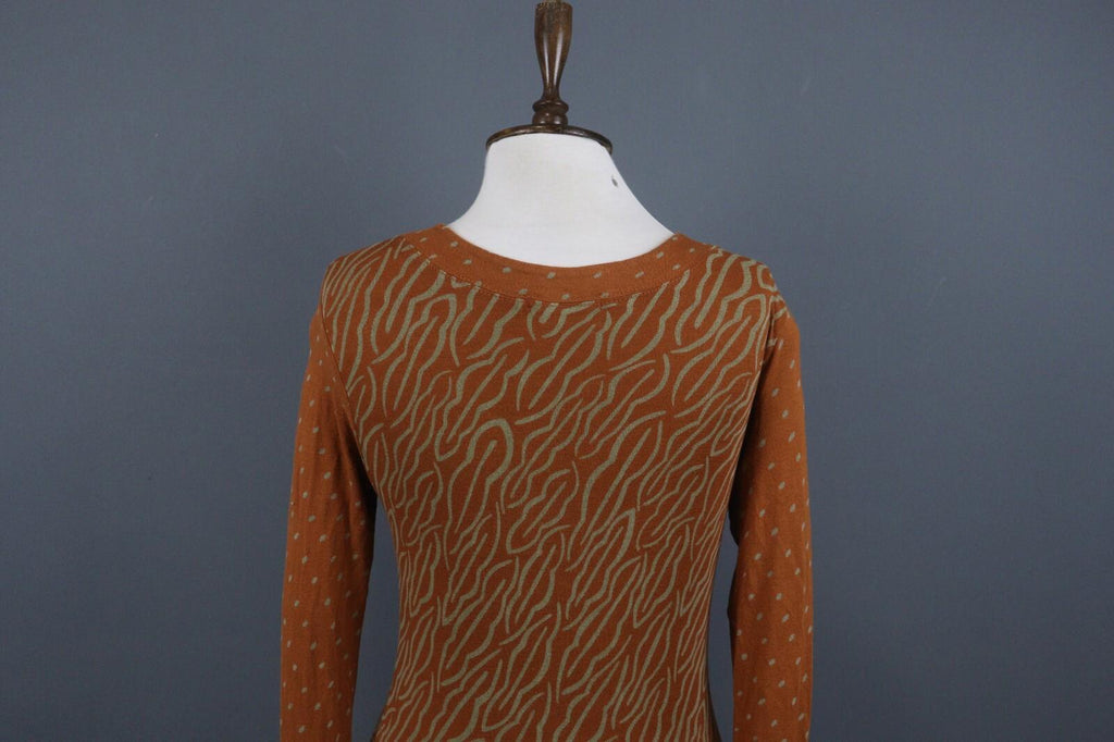GUDRUN SJODEN Brown Long Sleeve Lightweight Top Blouse – Size S