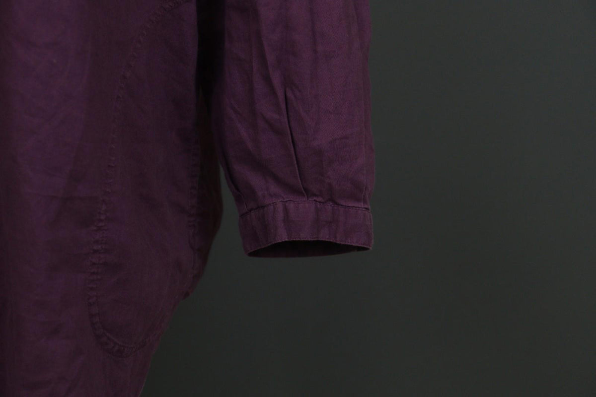 GUDRUN SJODEN Purple 100%Cotton Long Sleeve Button Front Shirt Dress – Size M