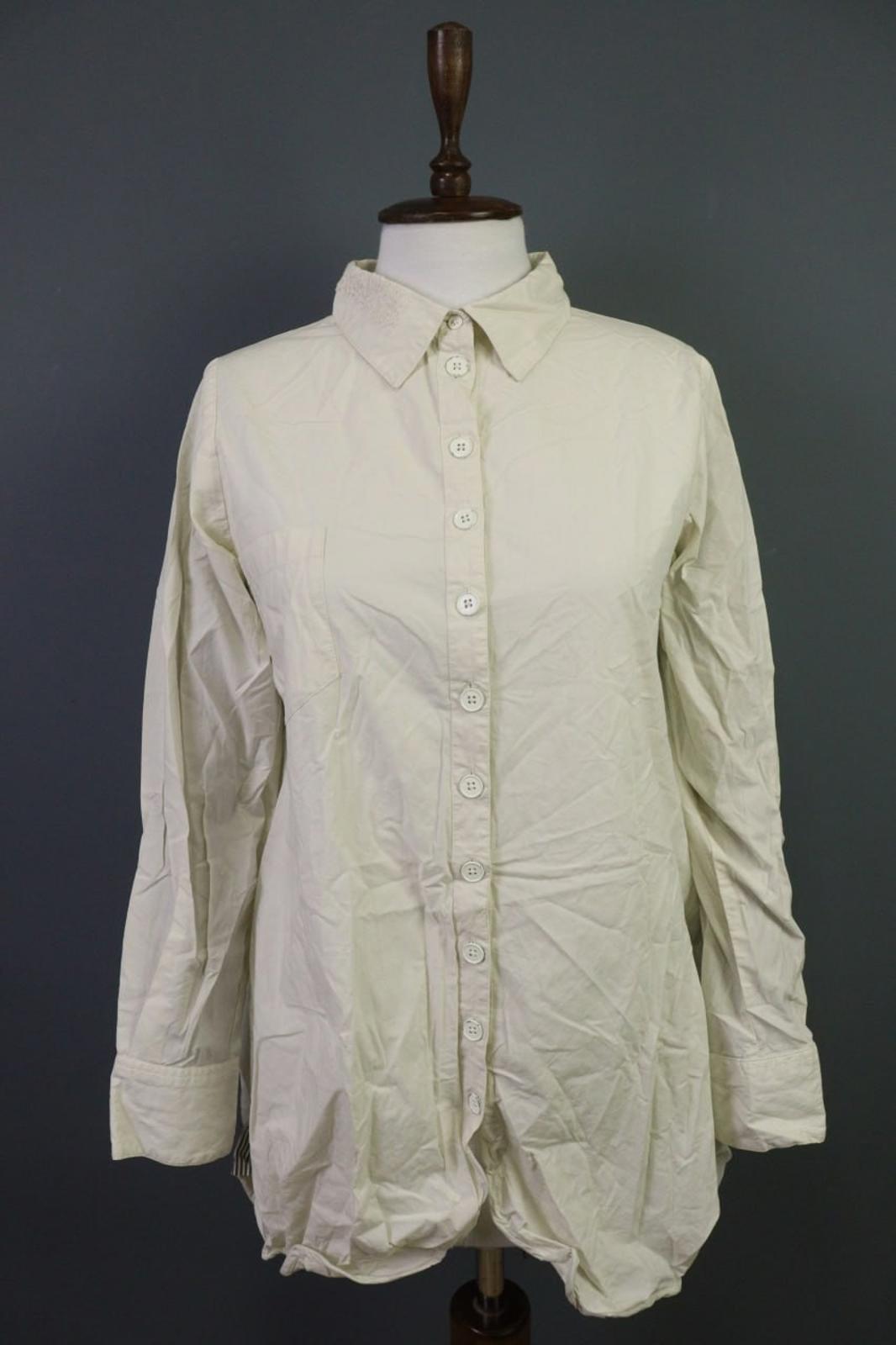 EWA I WALLA Beige 100%Cotton Casual Long Sleeve Button Front Shirt Dress – Size XS