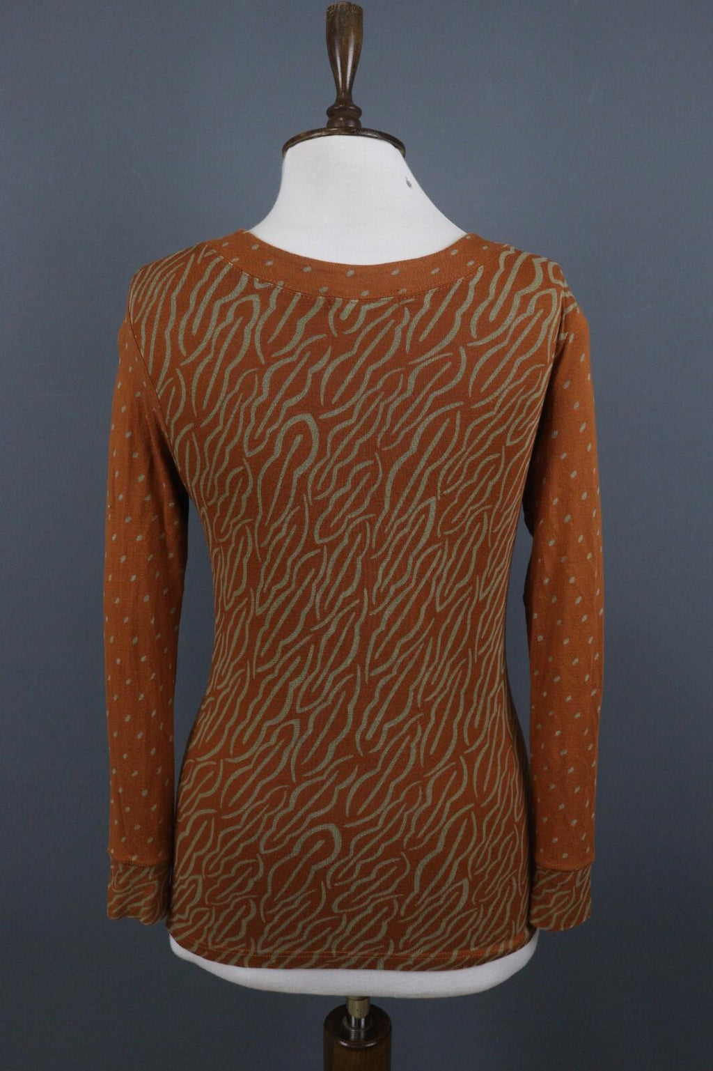 GUDRUN SJODEN Brown Long Sleeve Lightweight Top Blouse – Size S