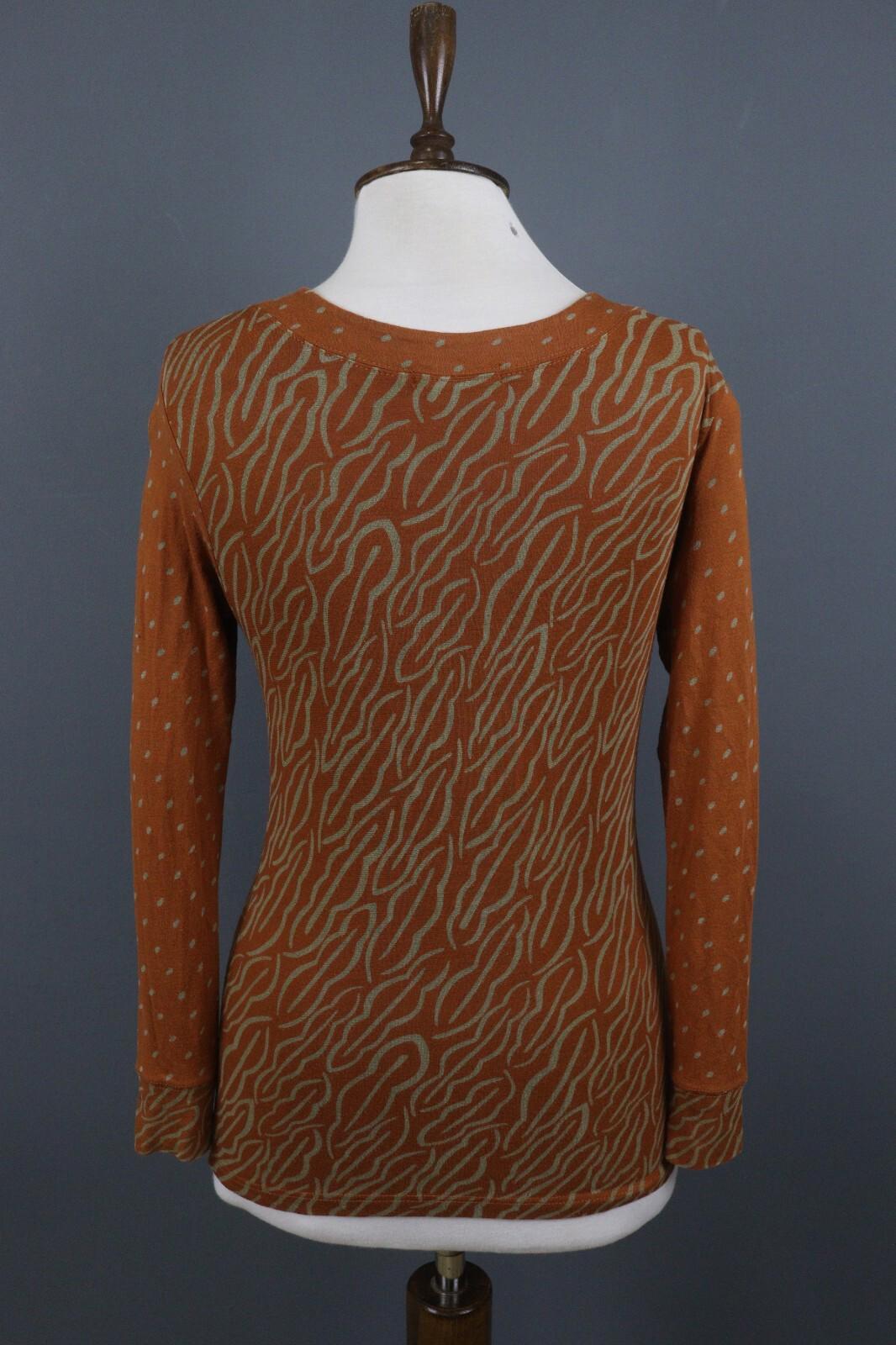 GUDRUN SJODEN Brown Long Sleeve Lightweight Top Blouse – Size S
