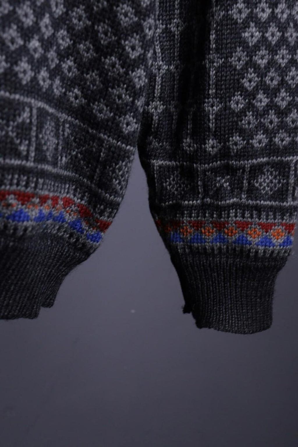 DALE OF NORWAY Sport Black Fair Isle Wool Knit Ski Sweater – Size XL