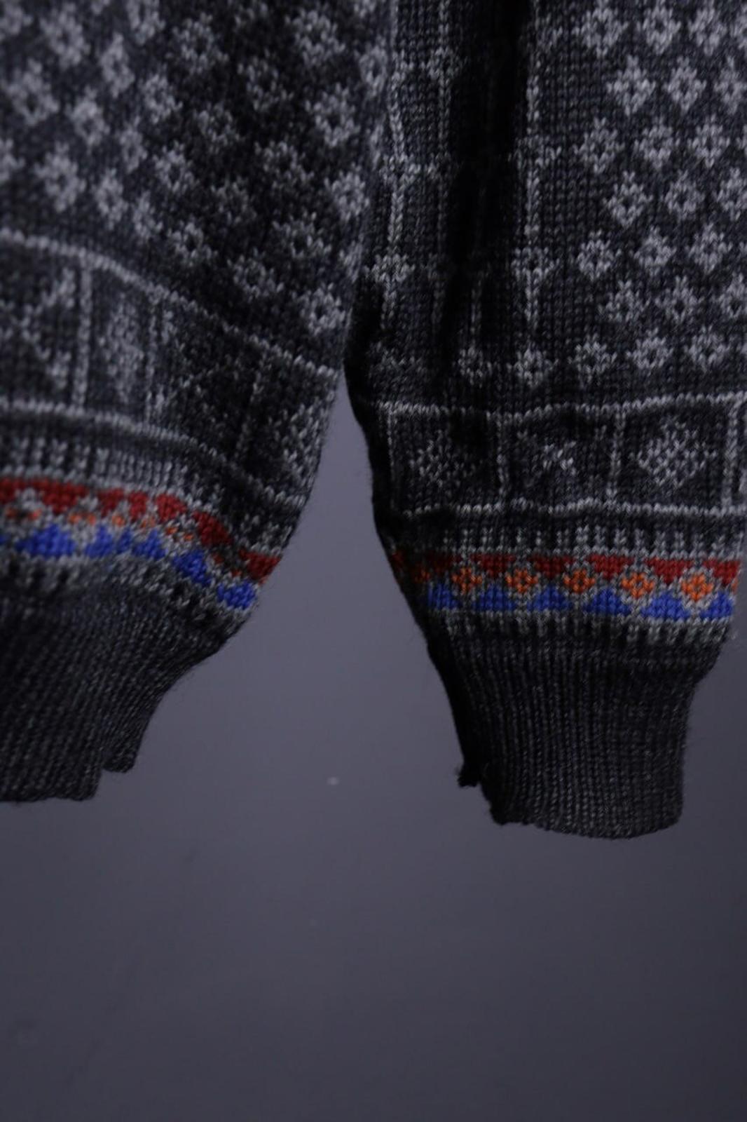 DALE OF NORWAY Sport Black Fair Isle Wool Knit Ski Sweater – Size XL