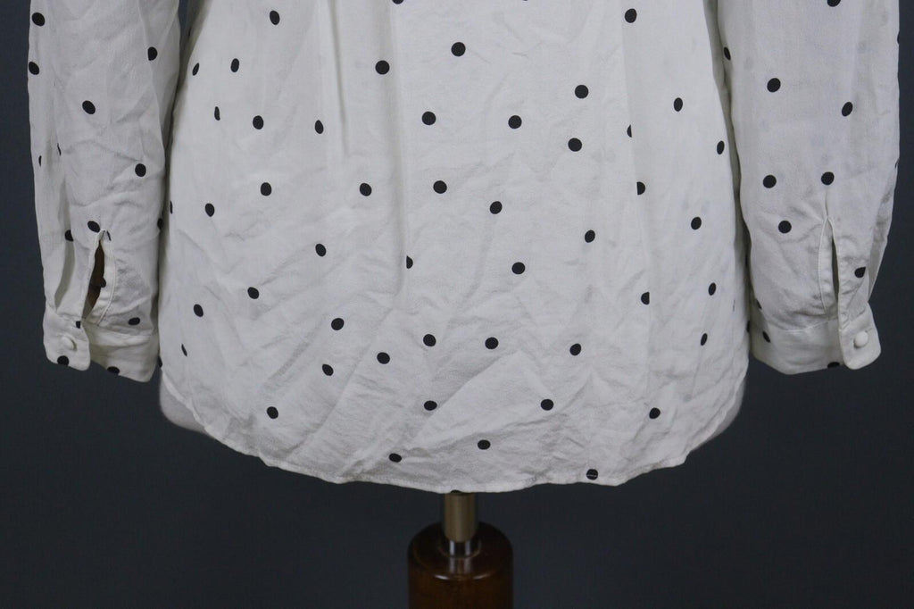 SEZANE Beige Black Polka Dots Long Sleeve Button Up Shirt – Size 36
