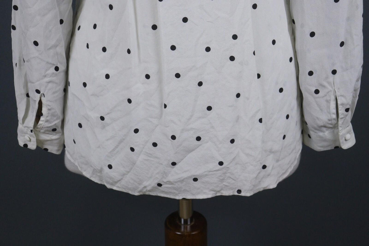 SEZANE Beige Black Polka Dots Long Sleeve Button Up Shirt – Size 36
