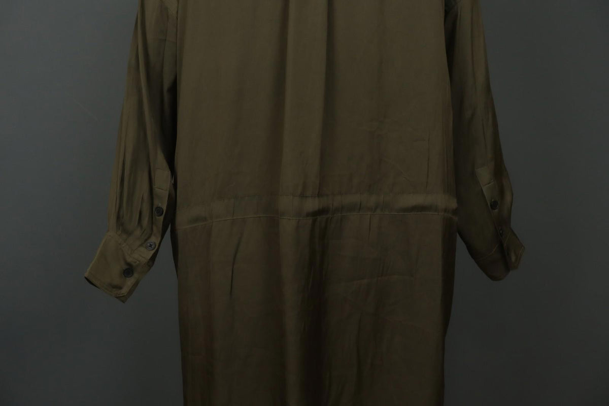 ZADIG&VOLTAIRE Green Long Sleeve Band Collar Button Front Shirt Dress – Size S