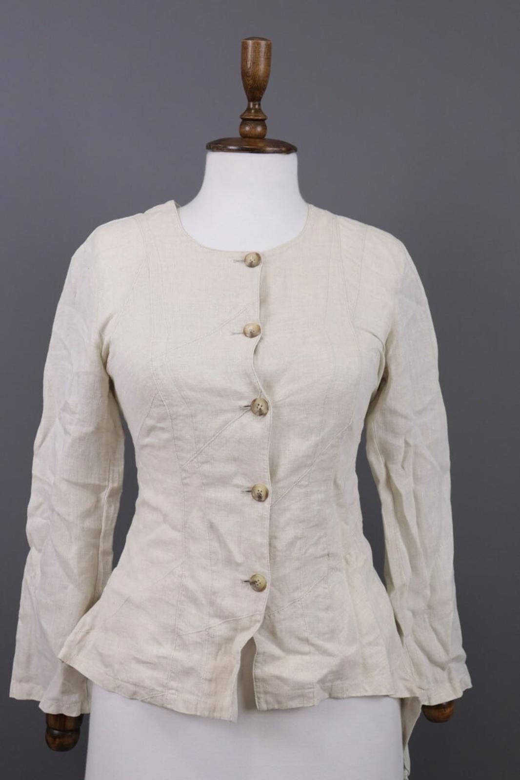 IVAN GRUNDAHL Beige Linen Button Down Lightweight Blazer Jacket – Size 36 S