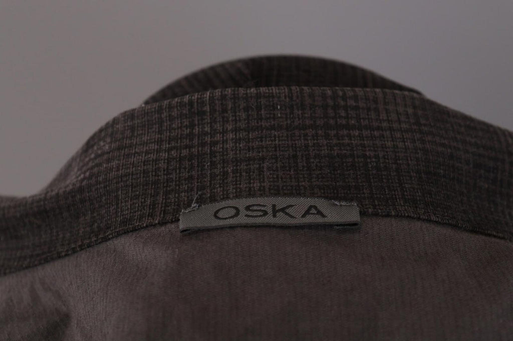 OSKA Brown Check Lagenlook Designer Relaxed Blazer Jacket – Size 3