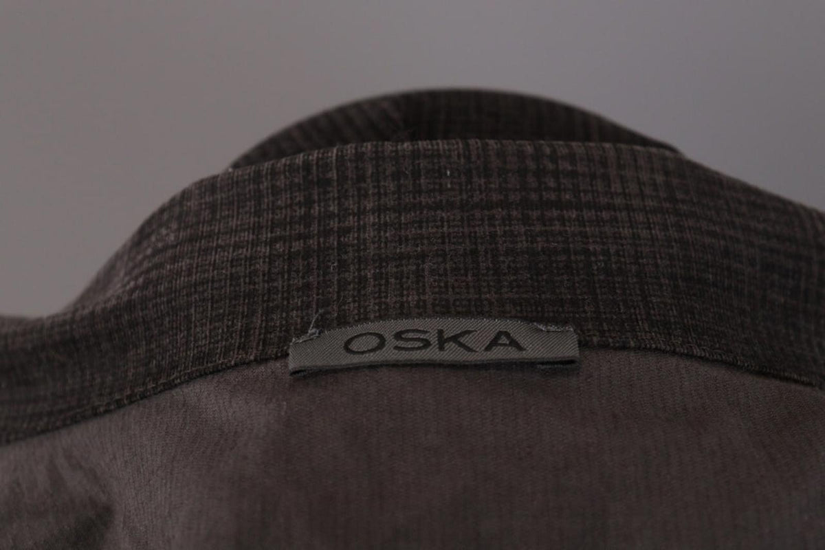OSKA Brown Check Lagenlook Designer Relaxed Blazer Jacket – Size 3