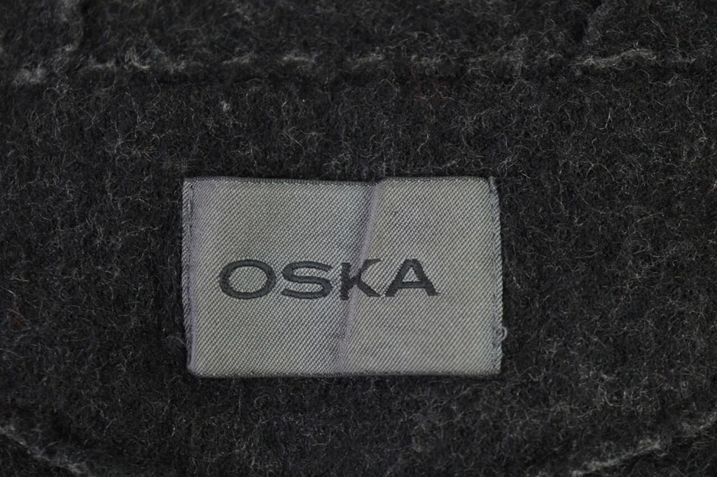 OSKA Gray Plaid Full Zip Hooded Wool Lagenlook Jacket – Size 2