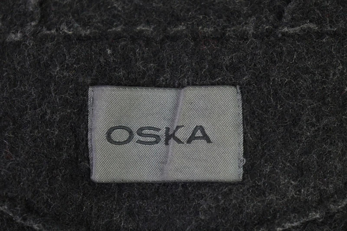 OSKA Gray Plaid Full Zip Hooded Wool Lagenlook Jacket – Size 2