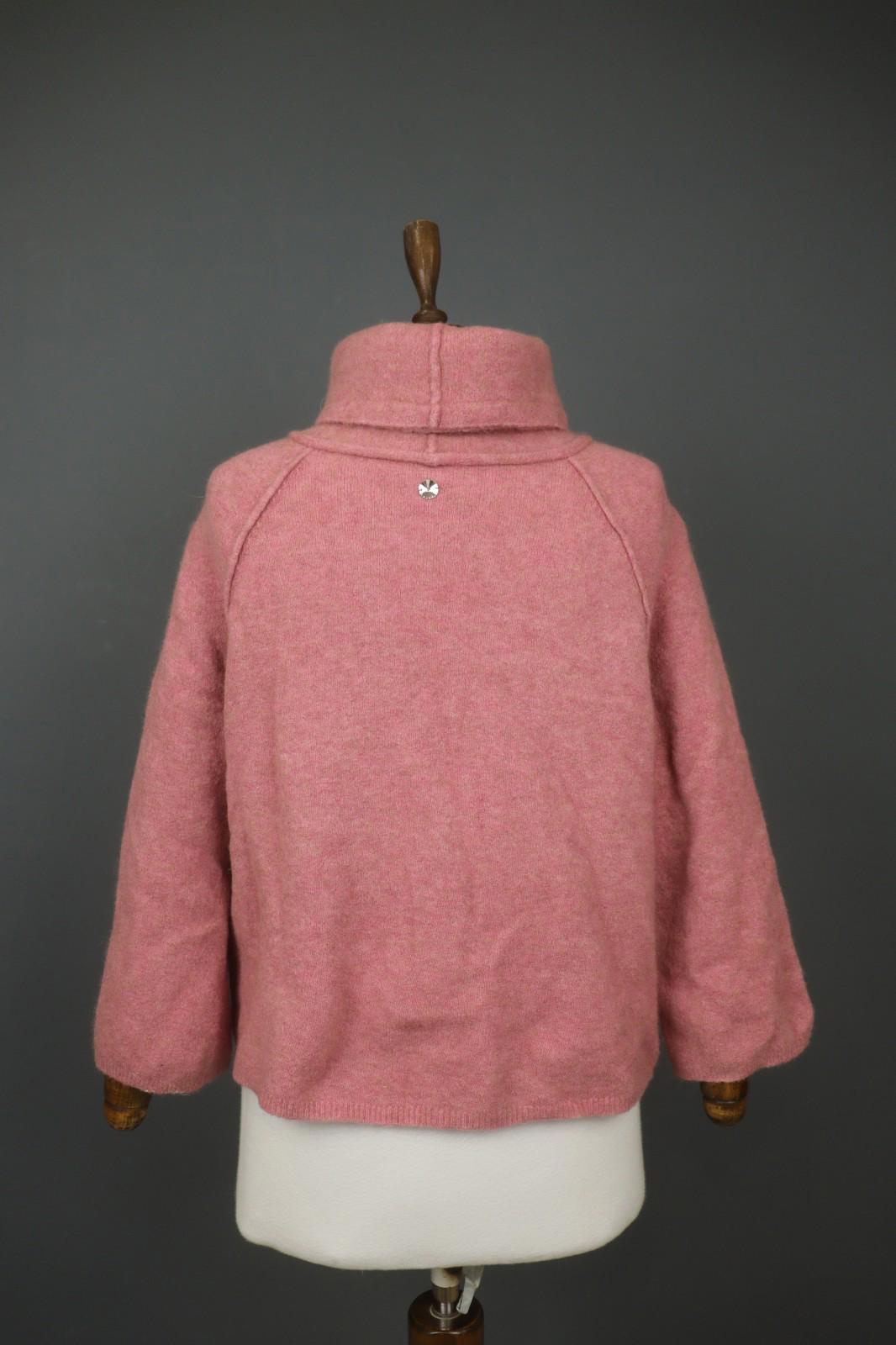 HIGH Pink Wool Tight Knitted Long Sleeve Turtle Neck Pullover Sweater – Size M