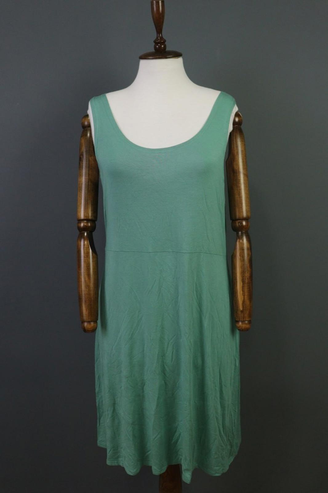 GUDRUN SJODEN Green Classic Scoop Neck Wide Strap Sleeveless Sheath Strap – Size L