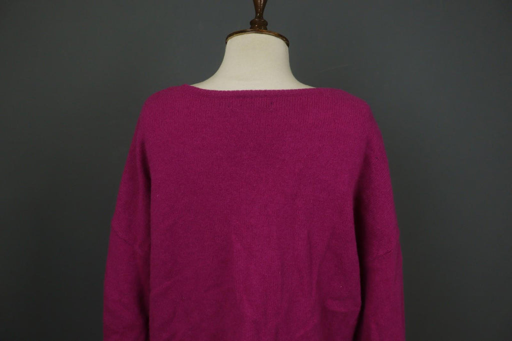 GUDRUN SJODEN Pink Linen Knitted Long Sleeve Round Neck Pullover Sweater – Size XL