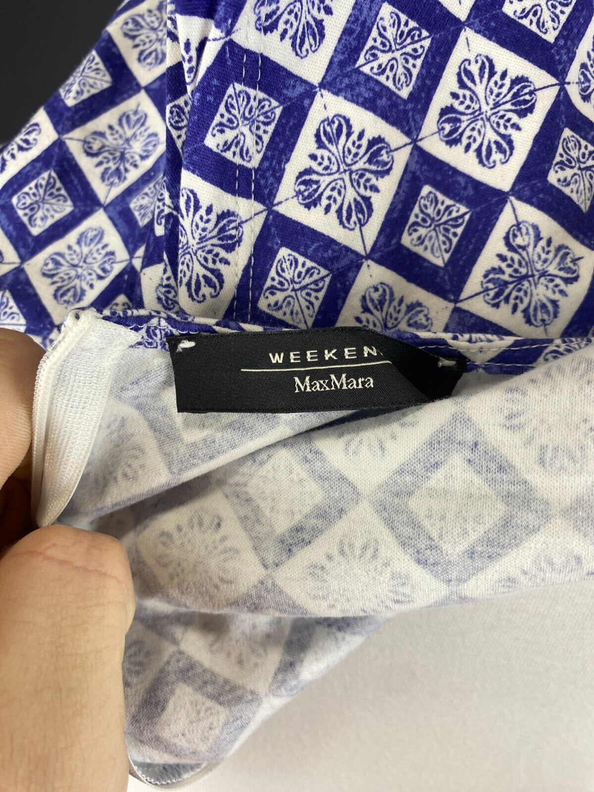 Weekend Max Mara Blue Desiner Short Sleeve A-Line Midi Dress – Size 40