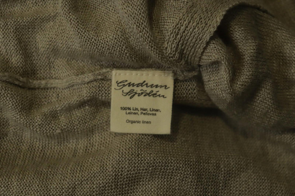 GUDRUN SJODEN Tan 100% Linen Long Sleeve Round Neck Pullover Tunic Top – Size M – Used