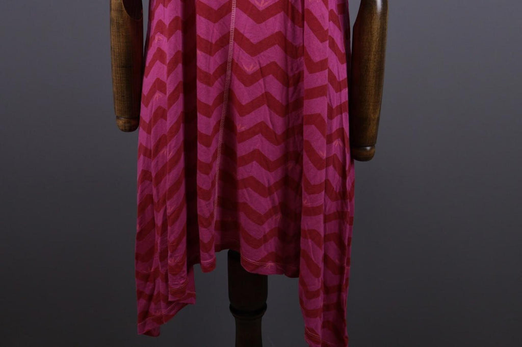 GUDRUN SJODEN Purple Stripe Lagenlook Sleeveless Blouson Midi Dress – Size L