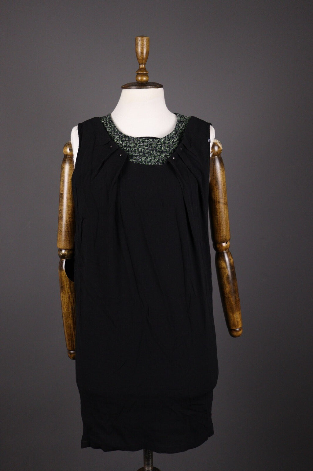 Cop Copine Paris Black Sleeveless Fame Robe Viscose Dress – Size 42