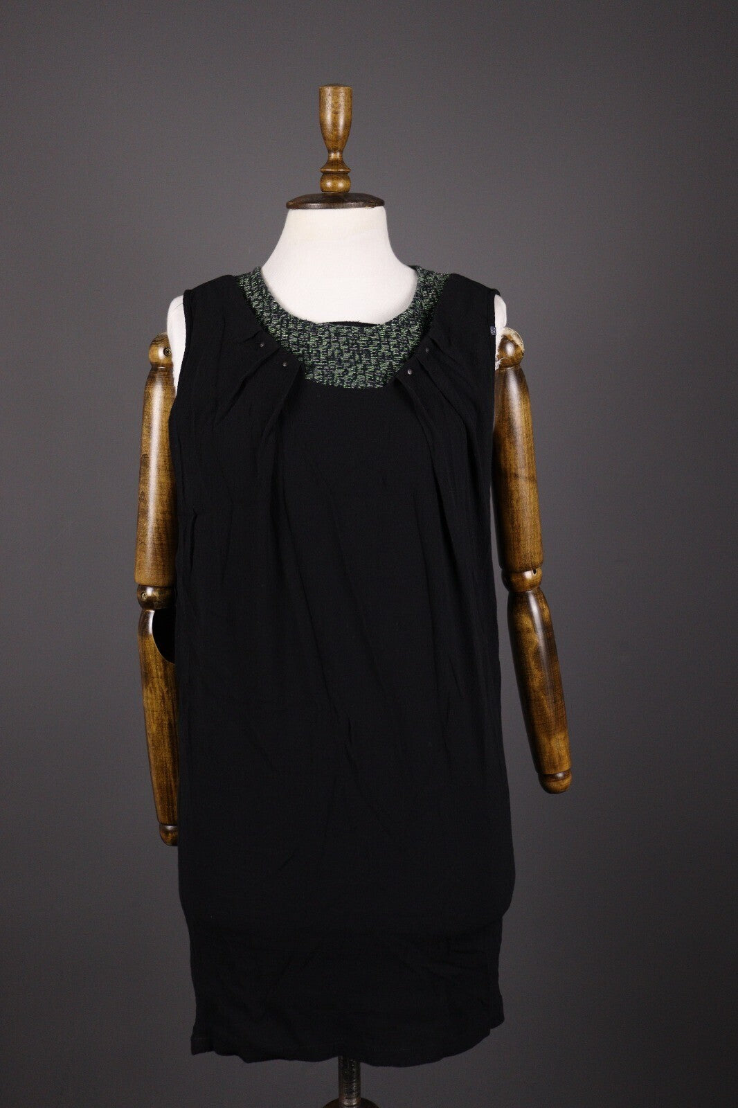 Cop Copine Paris Black Sleeveless Fame Robe Viscose Dress – Size 42