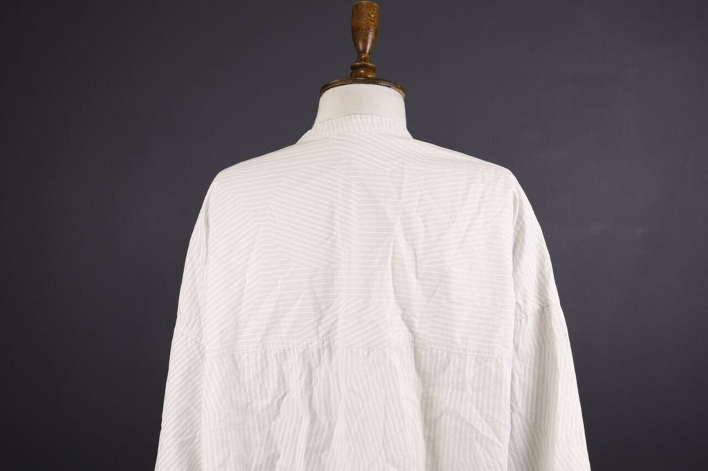 Oska White Relaxed Stripe Long Sleeve Tunic Shirt Dress Short – Size 4
