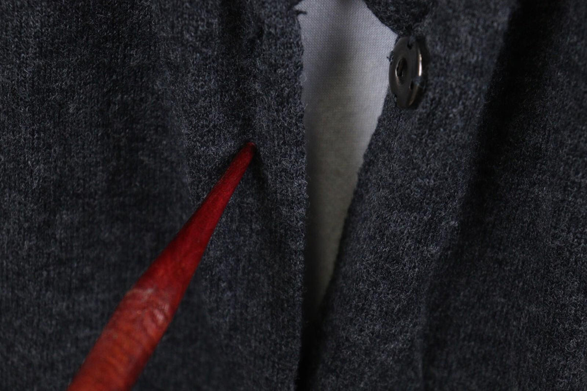 GUDRUN SJODEN Gray Long Sleeve Lagenlook Knit Cardigan Sweater – Size M