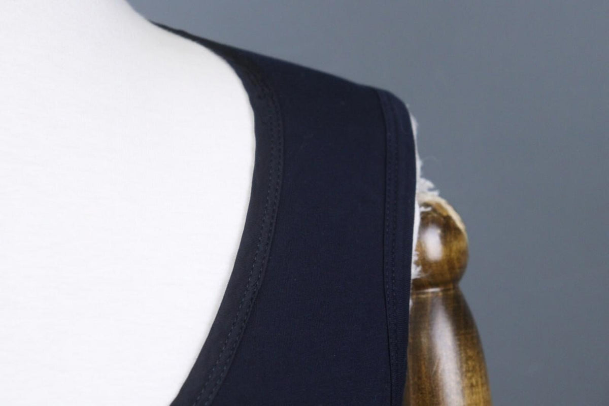 HIGH USE Navy Cotton Scoop Neck Sleeveless Casual Wide Strap Tank Dress – Size M