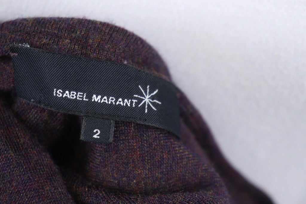 VTG ISABEL MARANT ETOILE Purple Tight Knit Wool Button Front Knit Sweater – Size 2