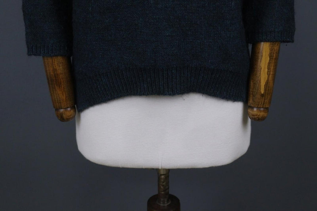 HUMANOID Green Wool Blend Round Neck Long Sleeve Ribbed Cuff/Hem Sweater – Size S