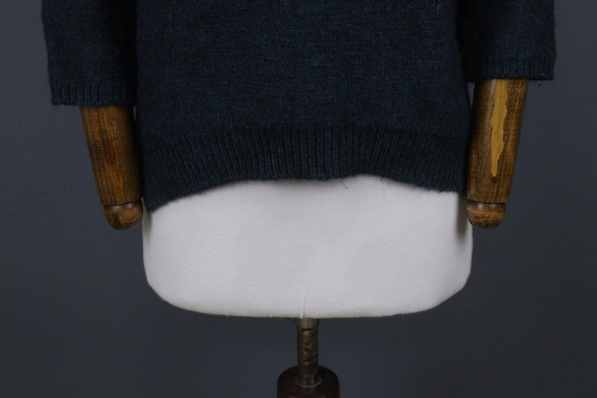 HUMANOID Green Wool Blend Round Neck Long Sleeve Ribbed Cuff/Hem Sweater – Size S