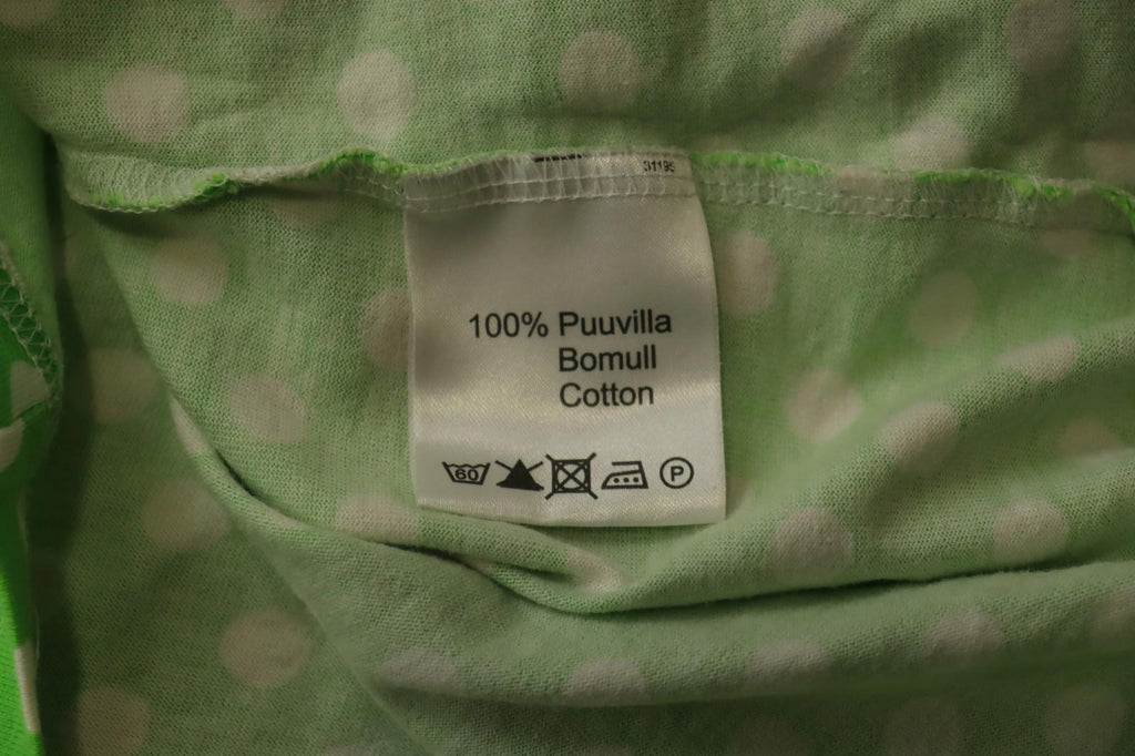MARIMEKKO Green and White Polka Dot Short Sleeve Crew Neck Top Blouse – Size L