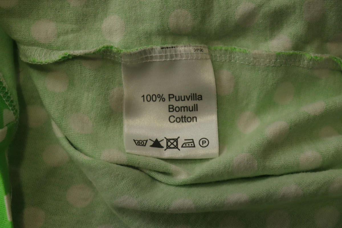 MARIMEKKO Green and White Polka Dot Short Sleeve Crew Neck Top Blouse – Size L