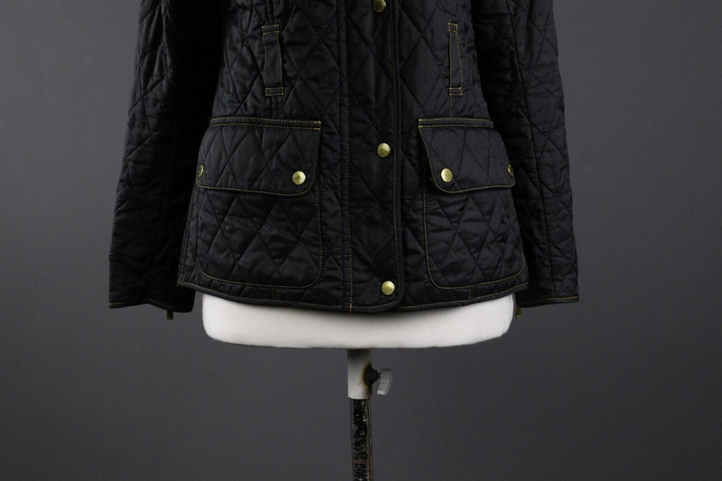 BARBOUR INTERNATIONAL Black Quilted Polyester Jacket – Size UK6 US10 EU36