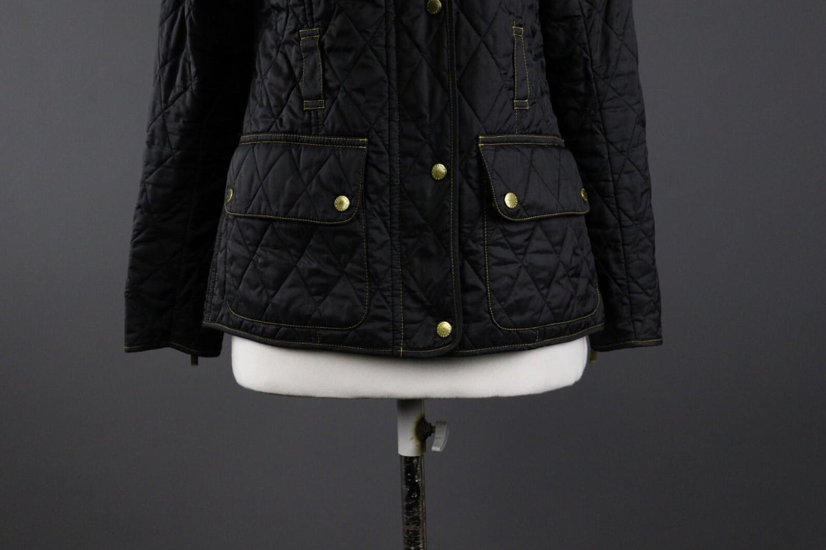 BARBOUR INTERNATIONAL Black Quilted Polyester Jacket – Size UK6 US10 EU36